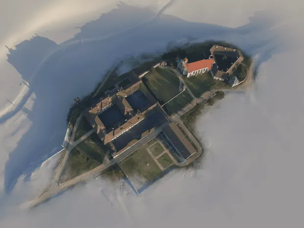 Dive into history with a kiosk showcasing different eras of a Baroque chateau.